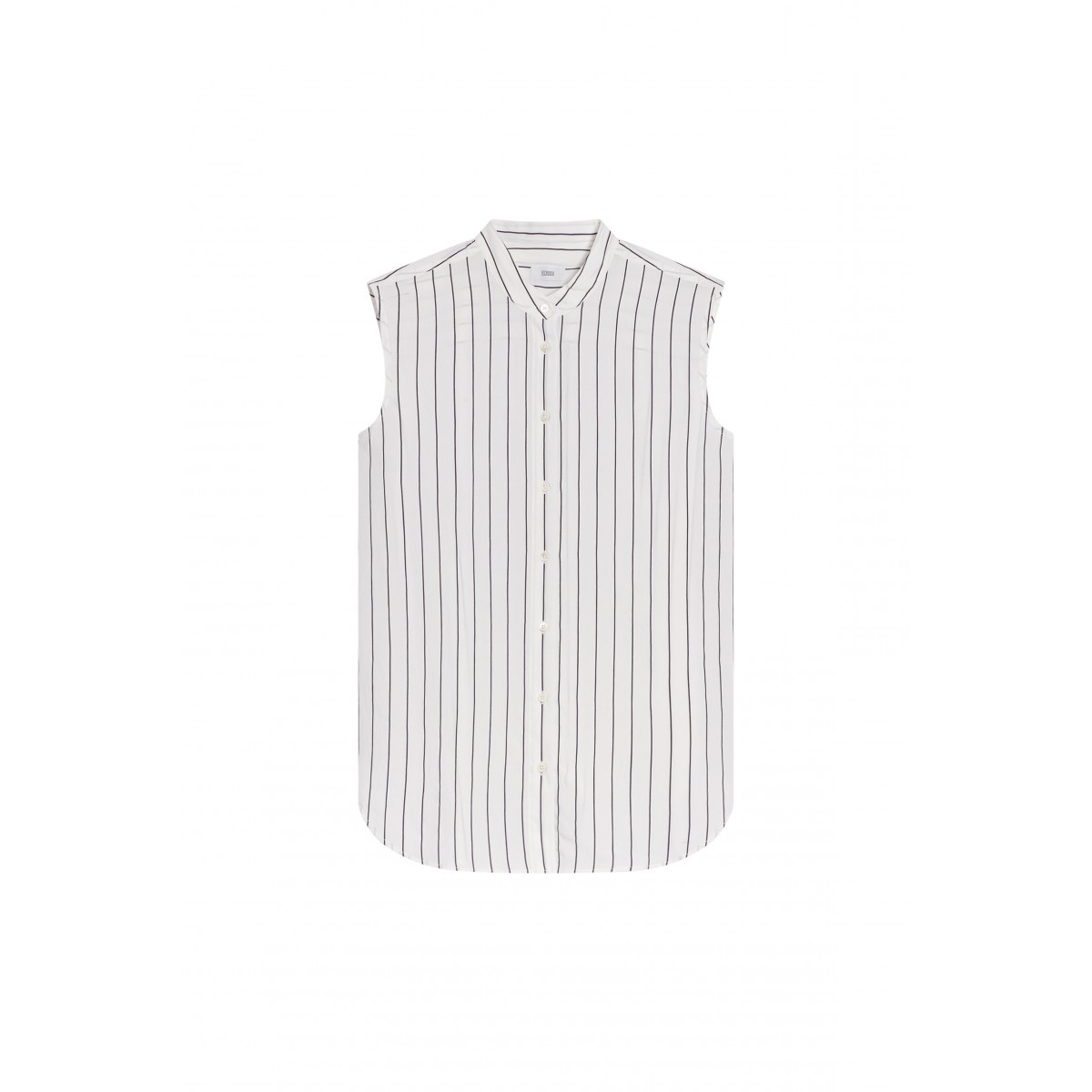 Closed Sleeveless Shirt Kortærmet Skjorte Stribet