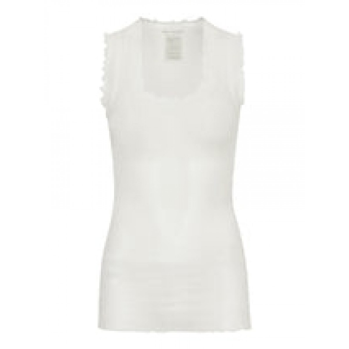Seamless Basic Flounce Cotton Tank Top Off-White