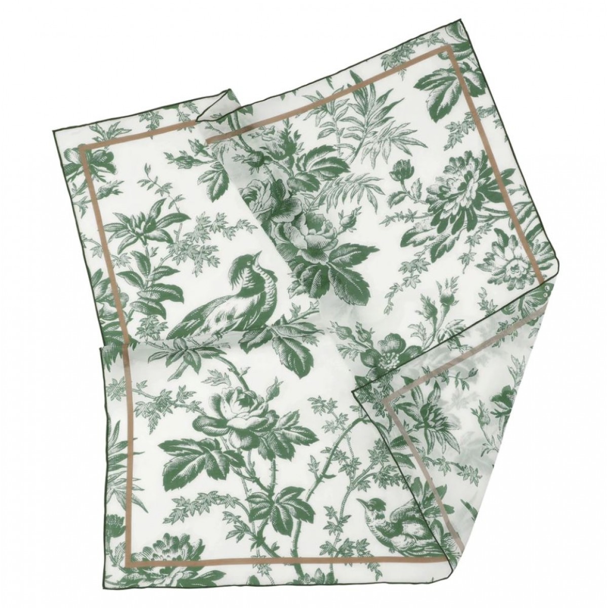 Tapis Noir Light Green Toile Scarf Floral