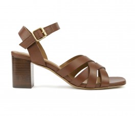 Rivecour 888 Cognac Cuir Højhælede Sandaler Cognac