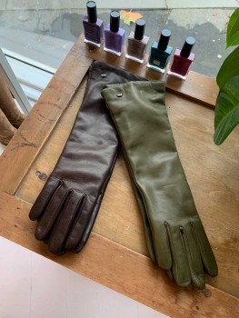 Max Mara Weekend Skindhandsker Senape Grøn