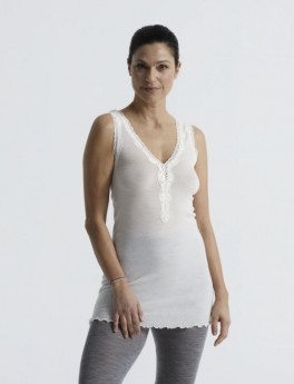 Seamless Basic Woolen Lacey Tanktop off-White