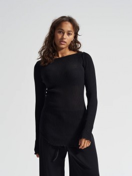 Seamless Basis Elegante Wool Bluse Black